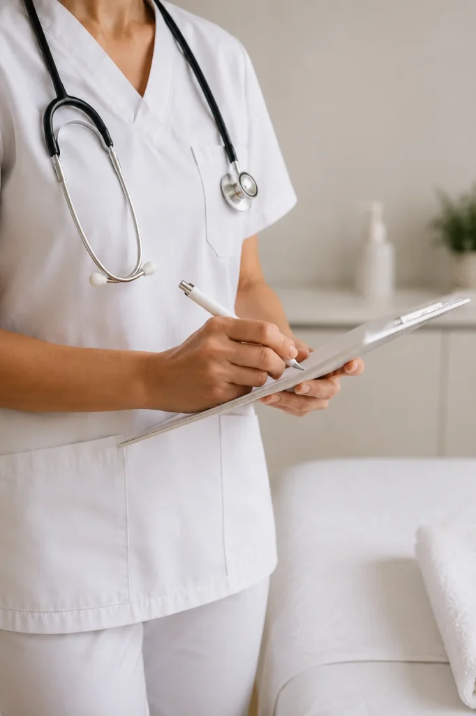 Infirmière diplômée d’État spécialisée en soins esthétiques chez Sielle Paris