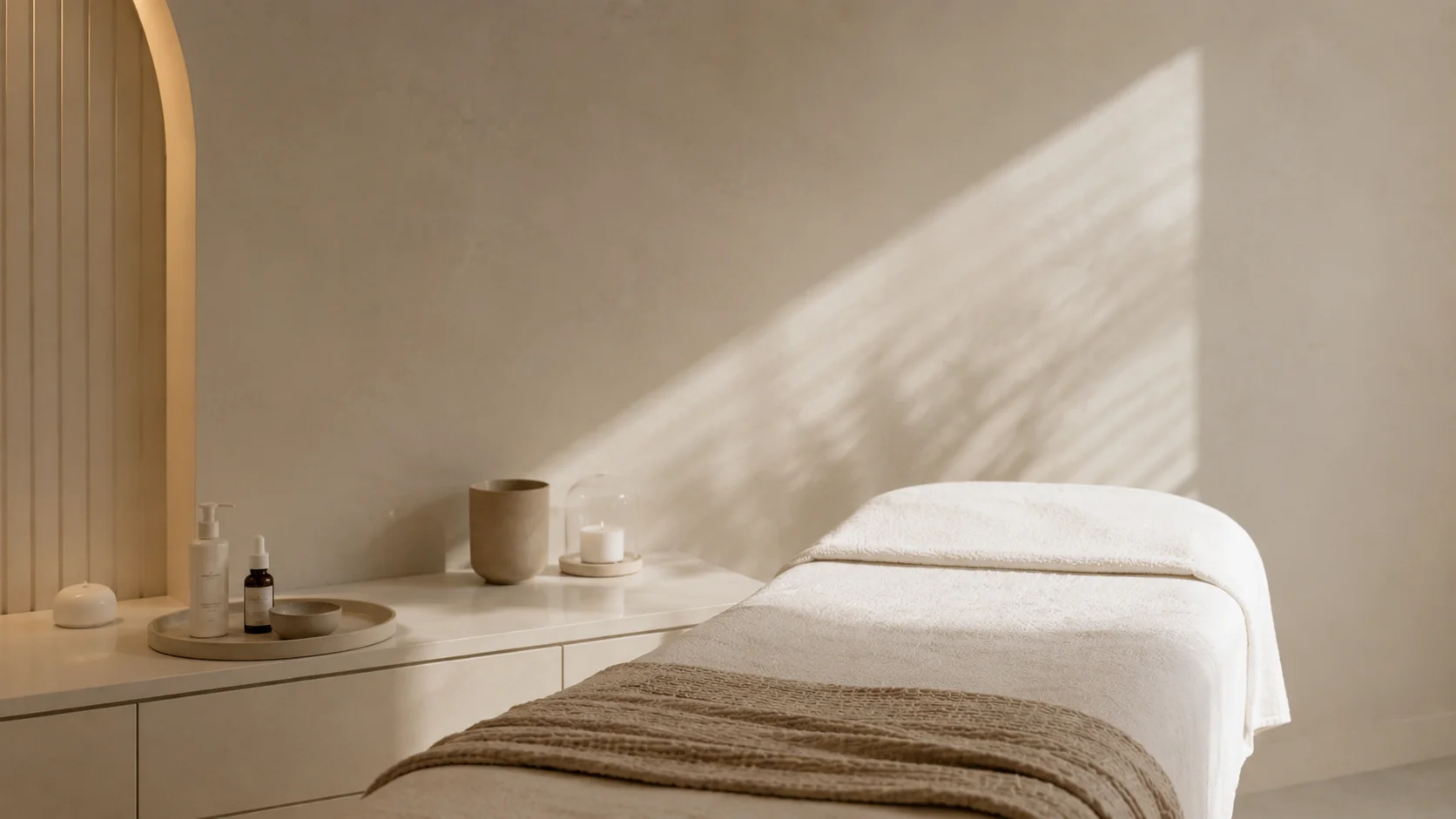 Salle de soin avec table de soin pour un Lunchtime Treatment visage express