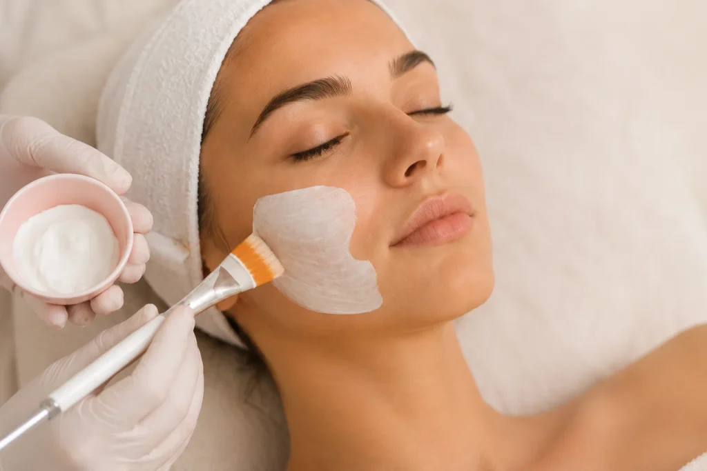 Application d’un soin du visage personnalisé chez SIELLE PARIS